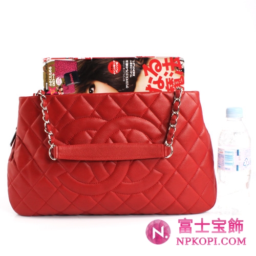 シャネル CHANEL ソフトキャビアスキン ショルダーバッグ レッド＆シルバー A66872AZQW 【2012年新作】